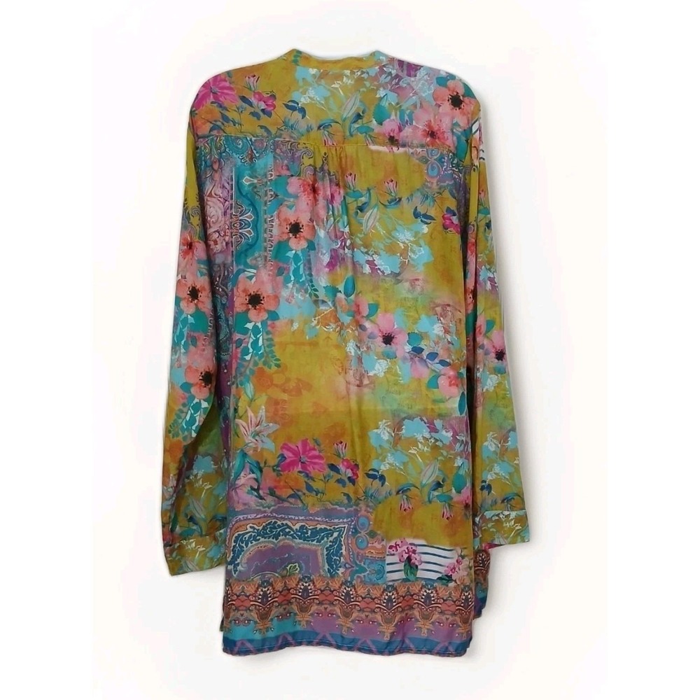 Soft Surroundings Colorful Boho Modal Tunic Lagen Abstract Floral Print #682 - Picture 6 of 12